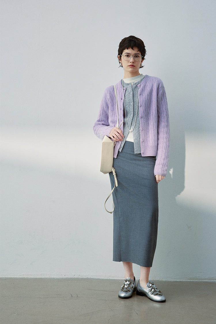 Pure cashmere cable knit sweater