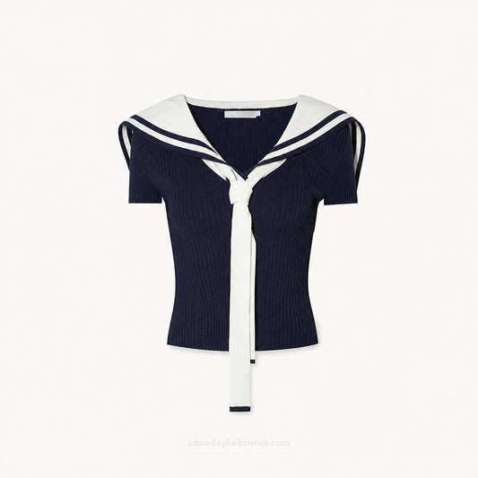 Sailor Collar Knit Top