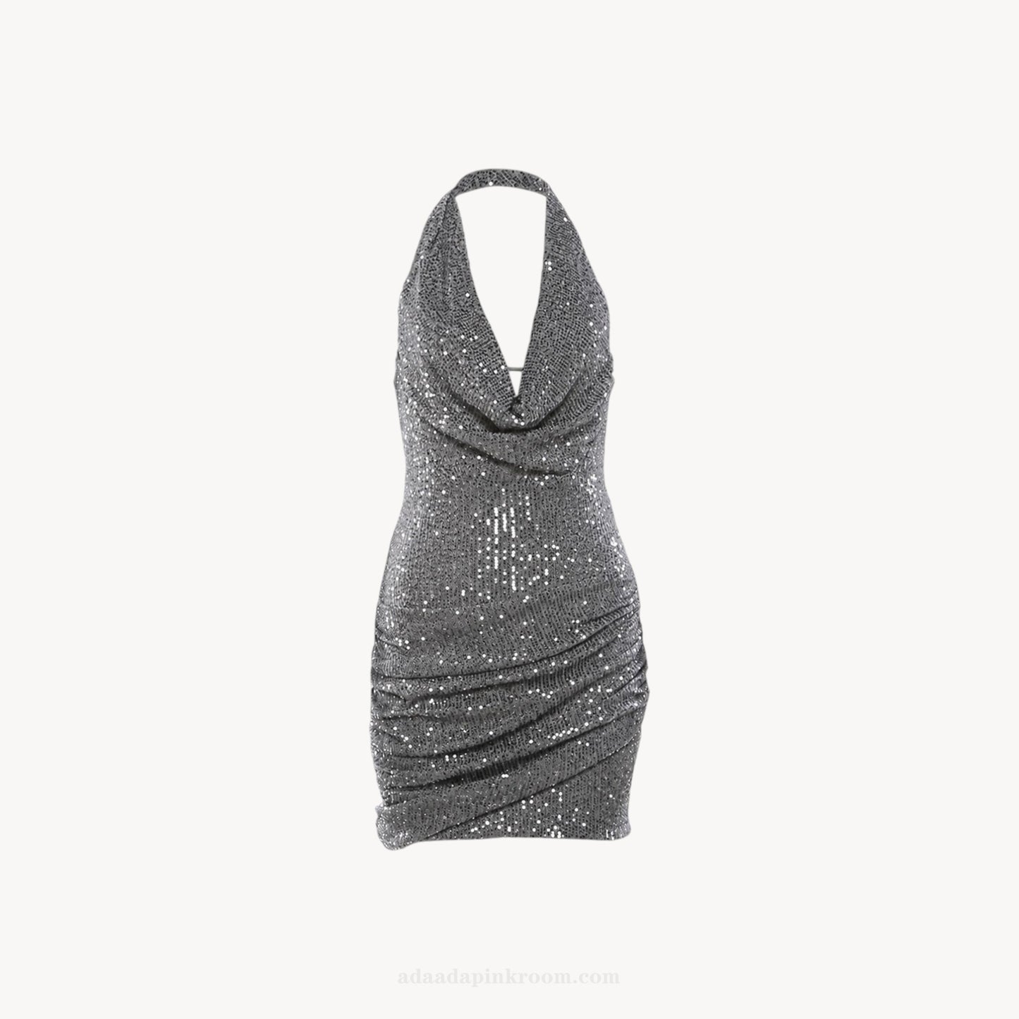 SEQUIN HALTER MINI DRESS