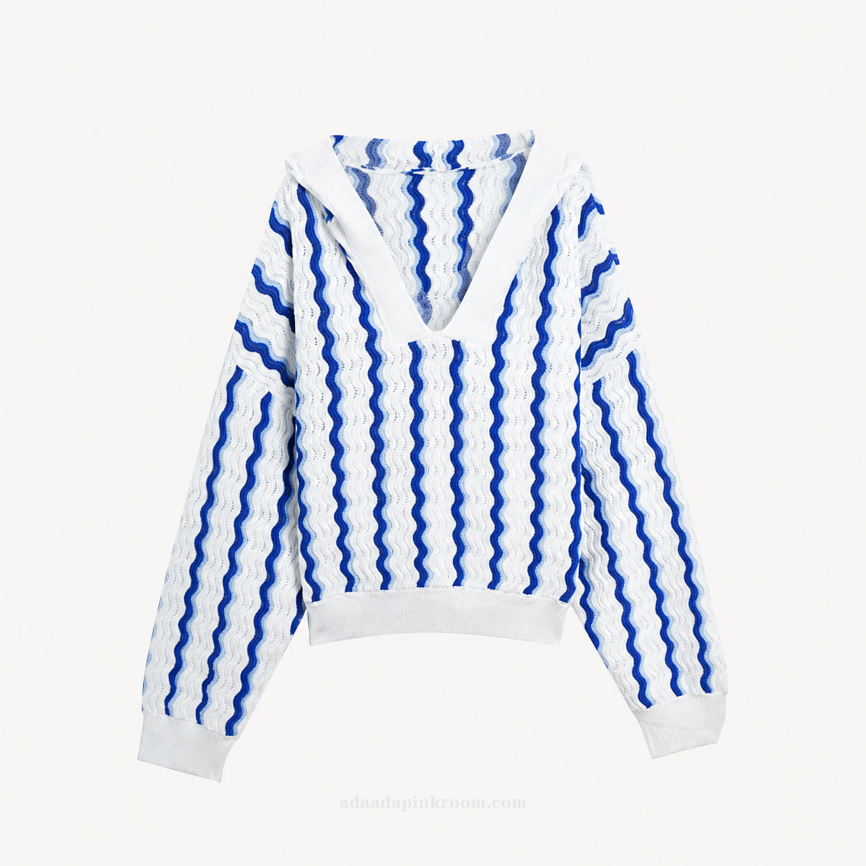 Blue Striped Knit Set