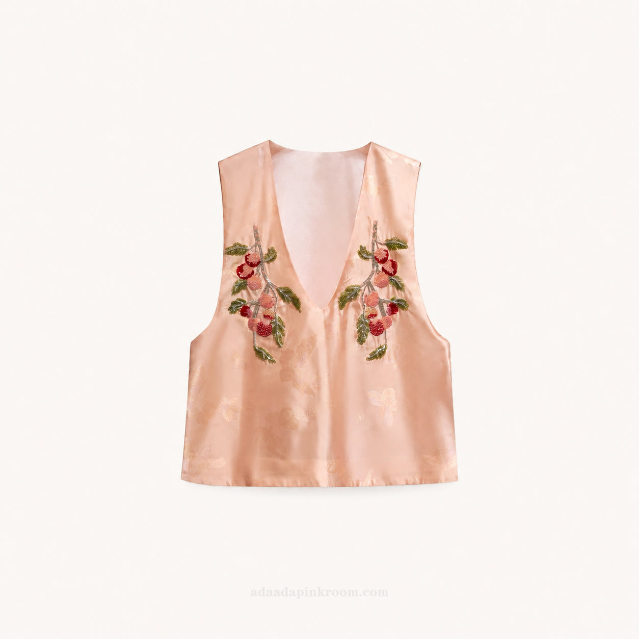 Mulberry Silk Jacquard Vest
