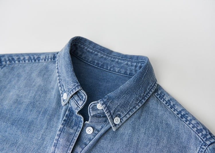 Lazy New Style "Nude" Soft Silo Slub Denim Shirt