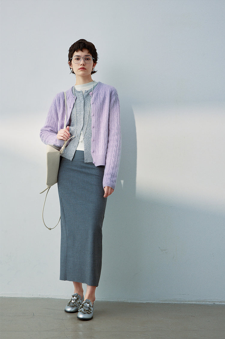Pure cashmere cable knit sweater
