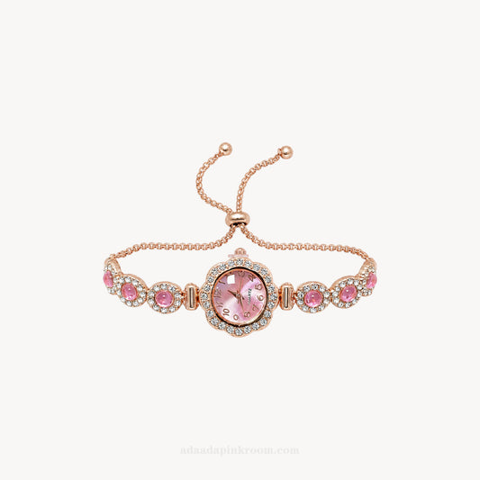 Pink Crystal Bracelet Watch