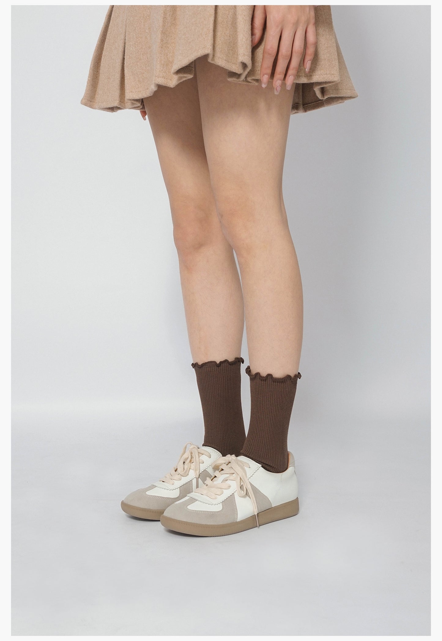 Cowhide multi-color stitching Dexun shoes