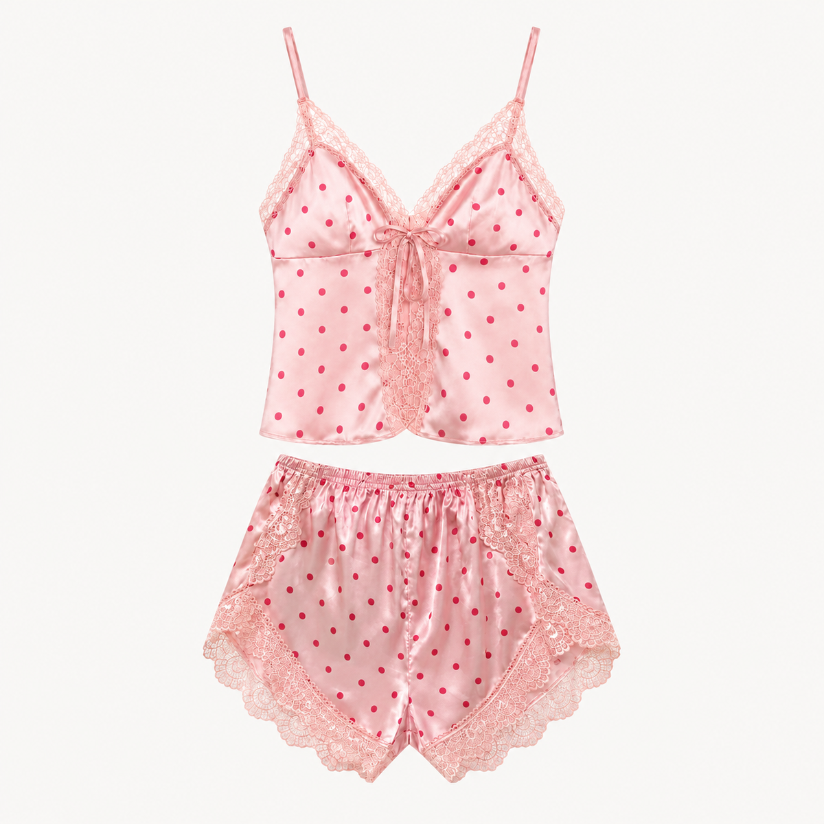 POLKA DOT SATIN PAJAMA SET