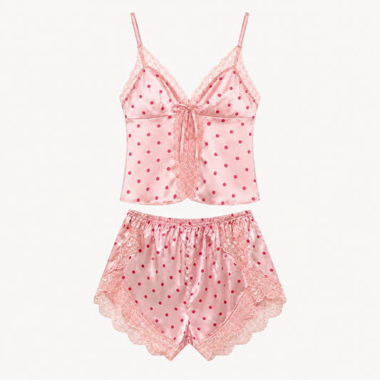 POLKA DOT SATIN PAJAMA SET