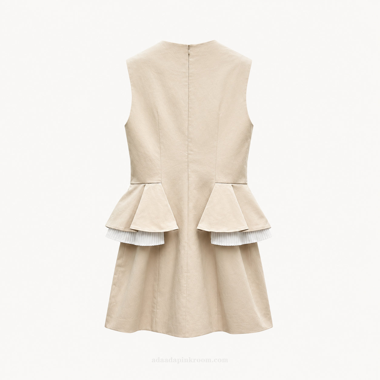Pleated Peplum Mini Dress