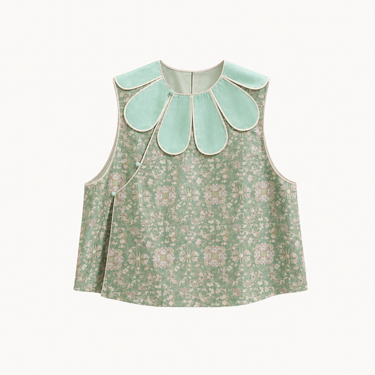Mulberry Silk Jacquard Vest
