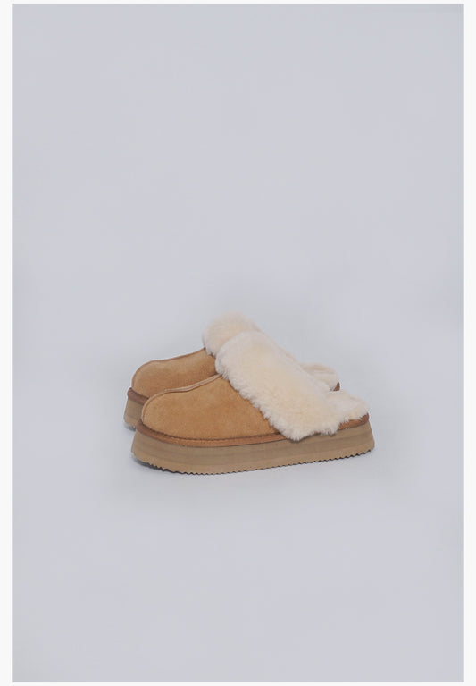 Thick-soled snow-covered cotton slippers