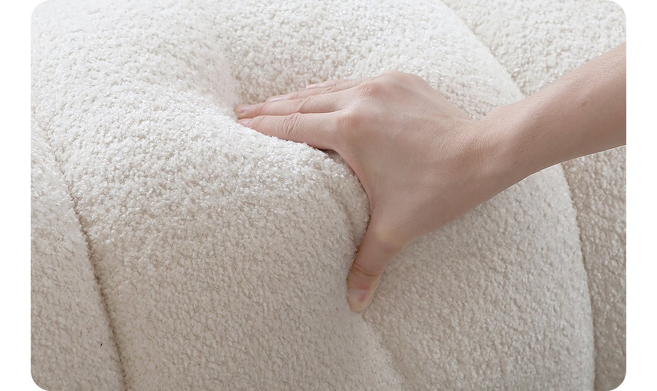 Light French retro cream style puff sofa marshmallow fabric sofa special offer
