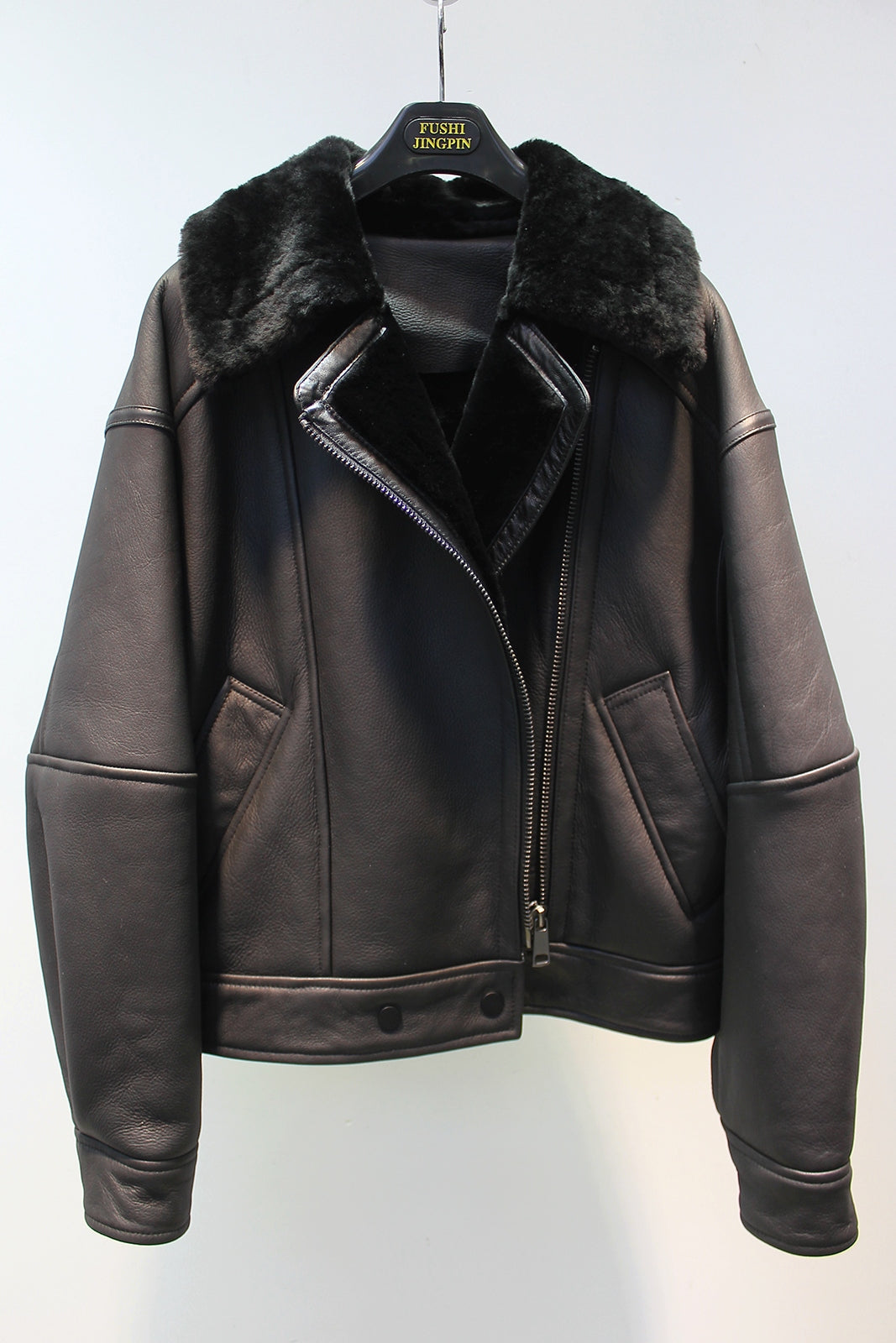 Shearling Fur Biker Jacket