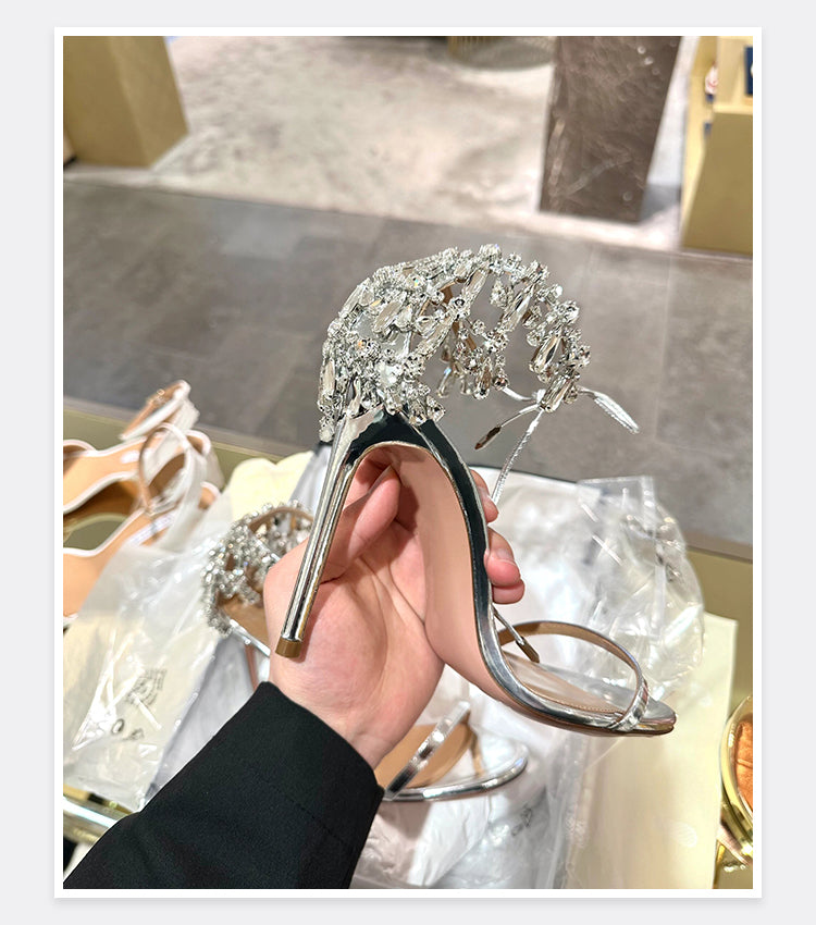 European and American style rhinestone high heels