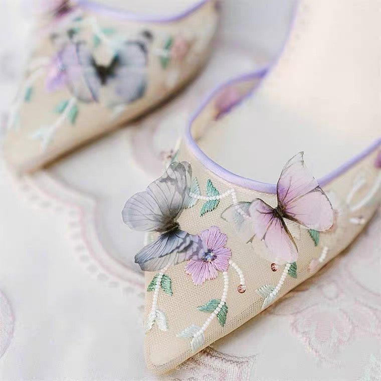French style pointed toe hollow high-heeled sandals