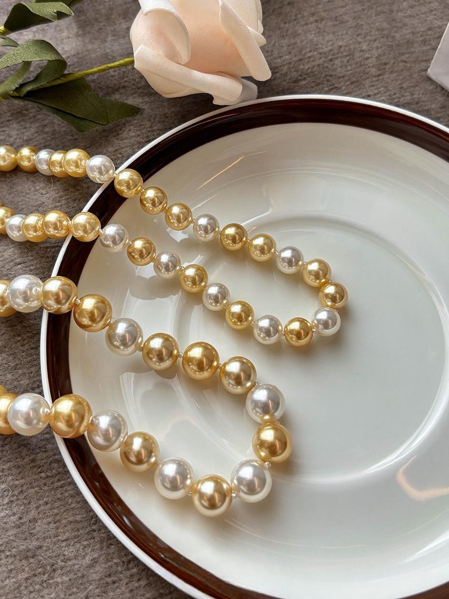 Women's light luxury south sea gold pearl necklace