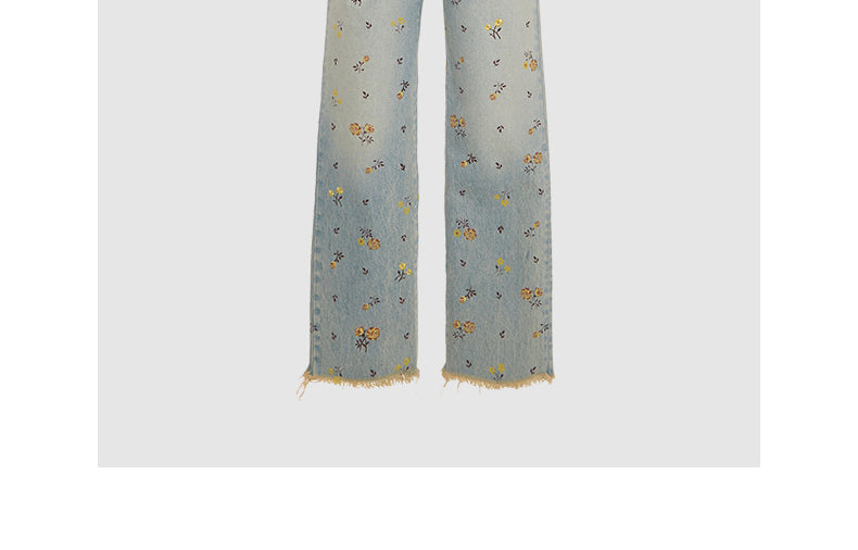 Floral jeans