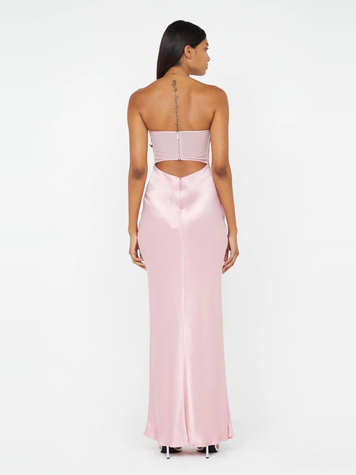 Bow strapless maxi dress