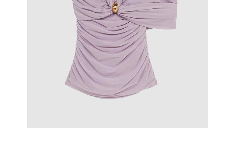 French halterneck short pleated design