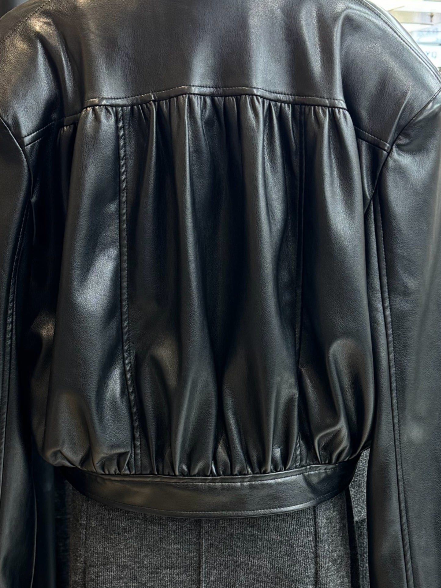 Short Loose PU Leather Motorcycle Jacket