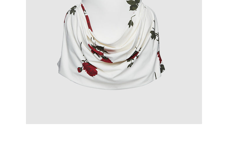 French floral short tube top dress