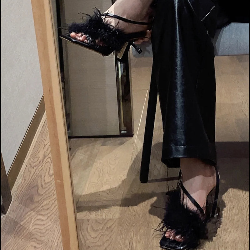 New Fairy Feathered Shuttlecock Sandals