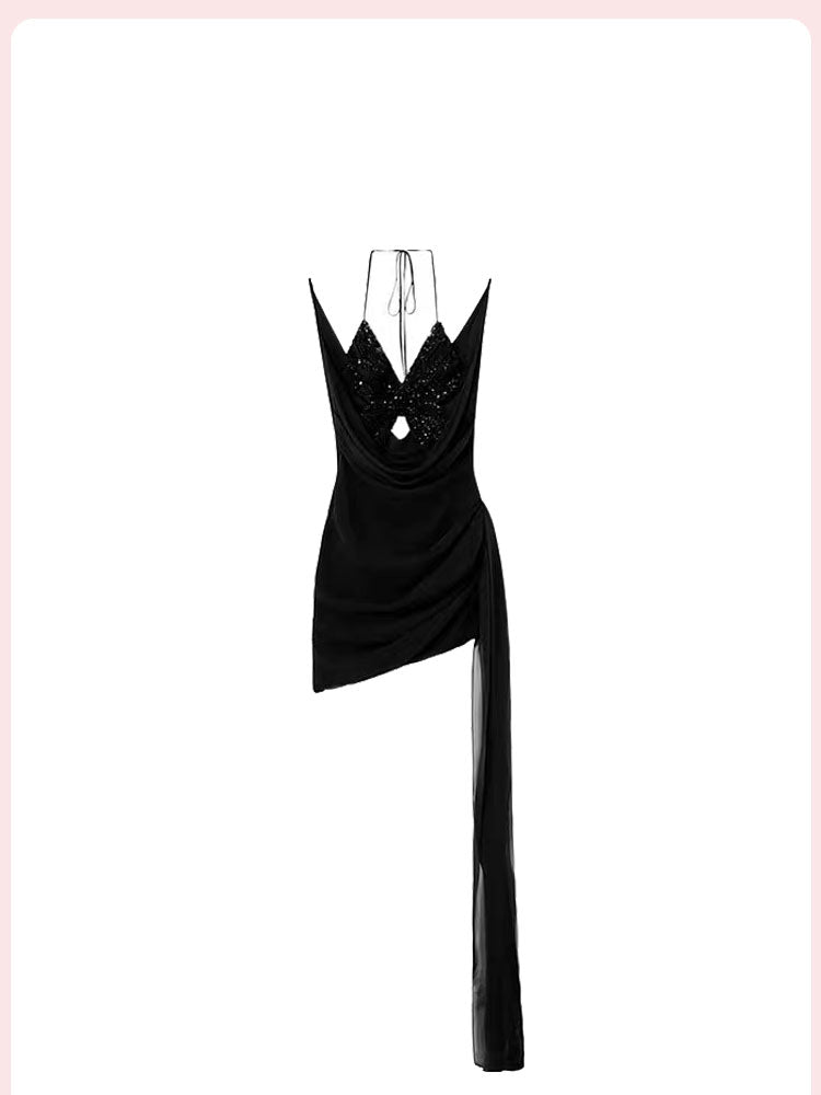 Sequin Butterfly Slip Dress