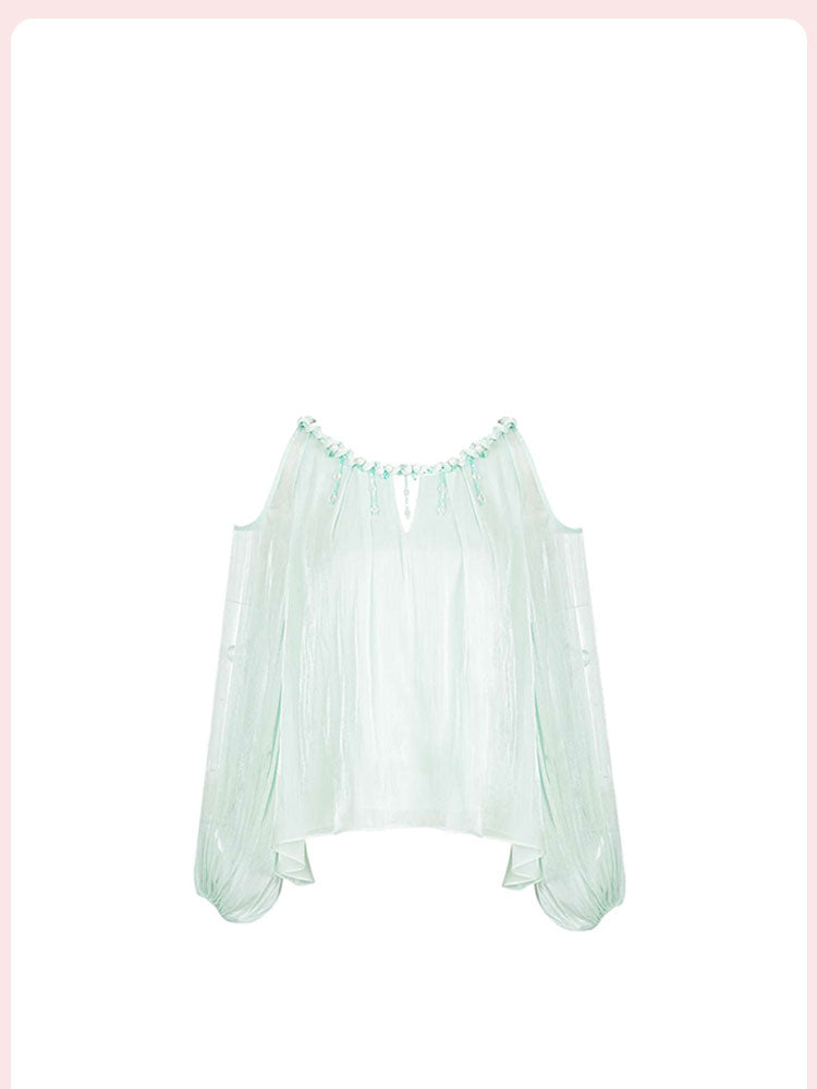 Women's loose off-shoulder two-piece suit