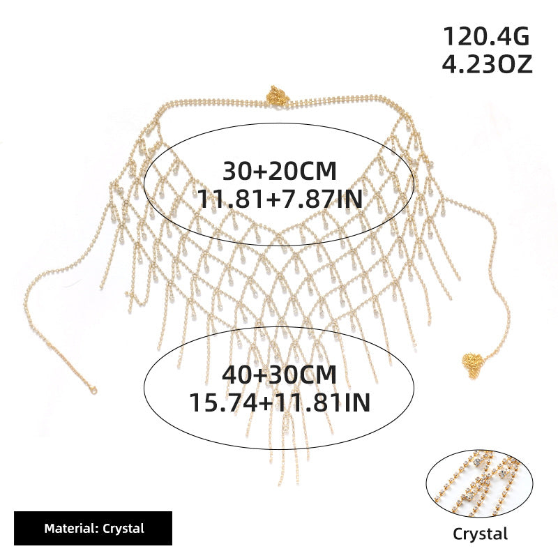 European and American luxury heavy-duty diamond-filled shiny chest chain