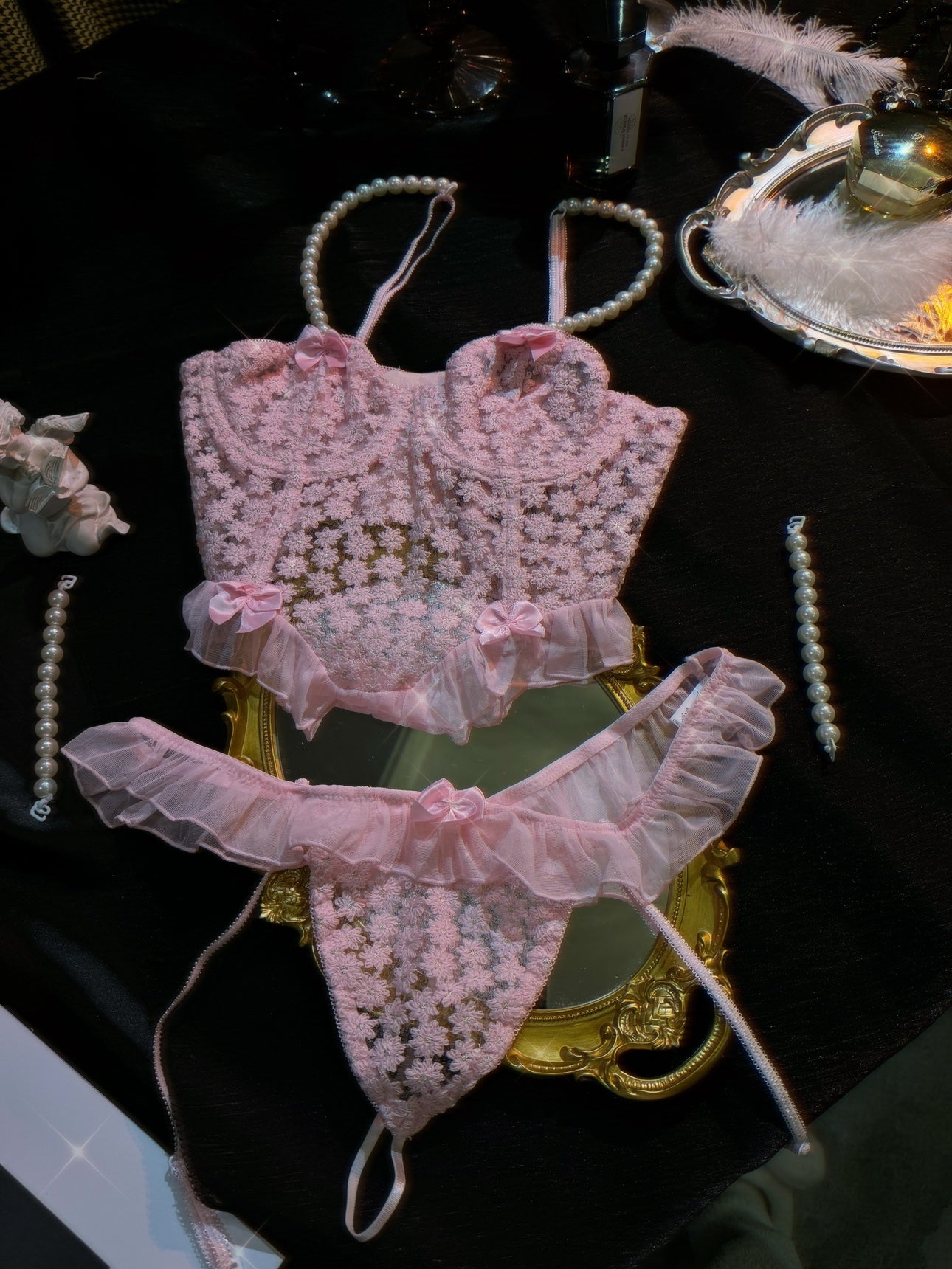 Lace Daisy Sexy Pearl Camisole Bra