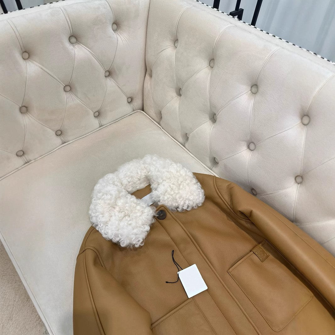 Jacket with soft fur collar