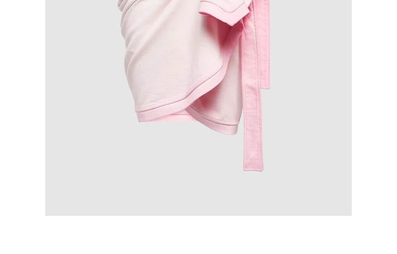 Pink knotted high-waisted skirt, slimming pleated pleated pleated waist-covering hip skirt