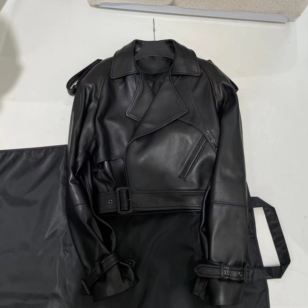Leather motorcycle jacket