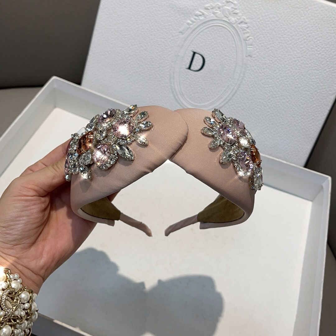Korean style sponge super glitter headband with diamonds