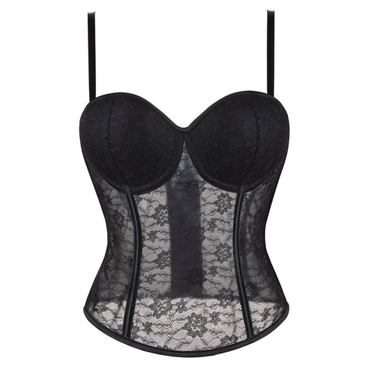 European and American hotties sexy mesh fishbone suspenders