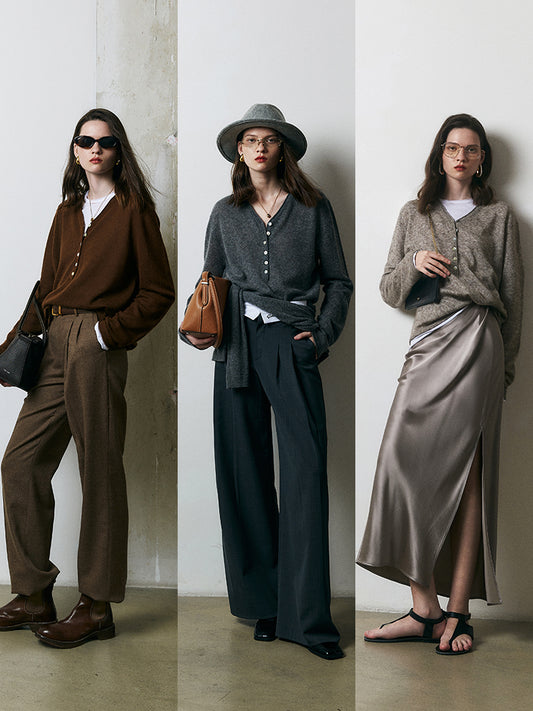 Custom spun fine yak cashmere three-piece set