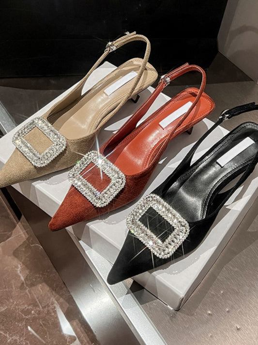 Temperament pointed toe French style shallow mouth stiletto shoes