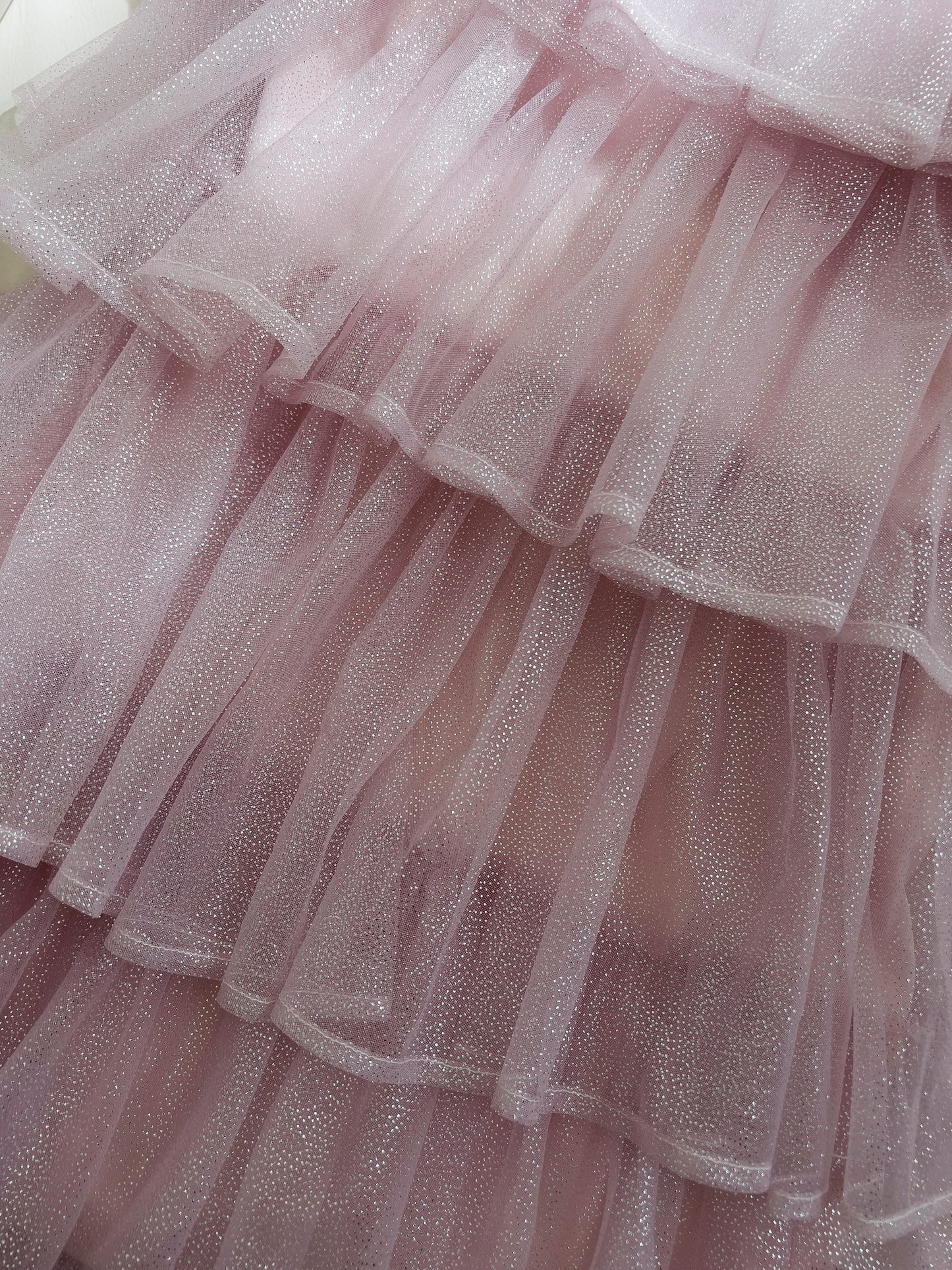 Pink Mesh Gold Stamping Suspender Cake Skirt Birthday Party Dress