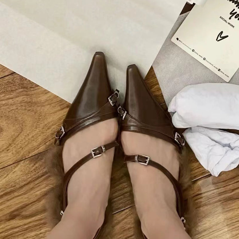 Women's personalized furry shoes mules