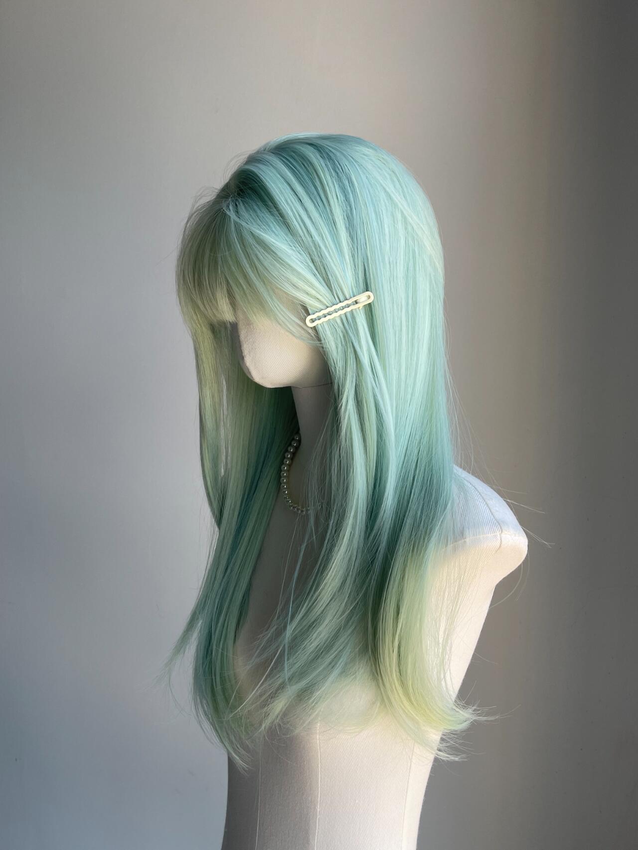 Summer thin green wig