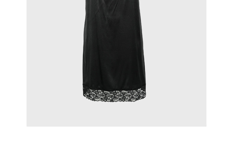 Black lace suspender dress