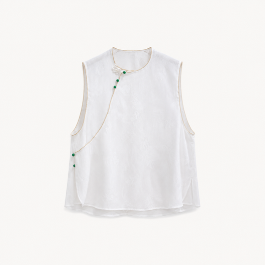 Mulberry Silk Jacquard Vest