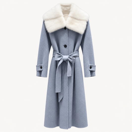 Celeste Fur Collar Long Coat