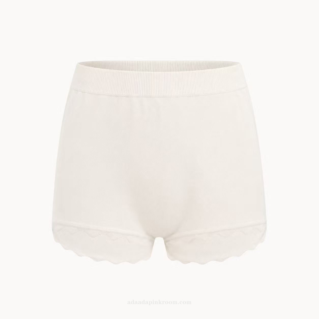 Ivory Scallop Knit Shorts