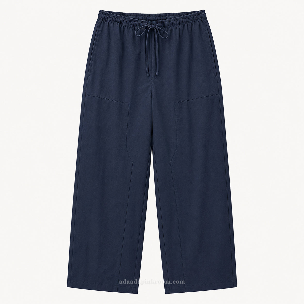 Drawstring Straight-Leg Trousers