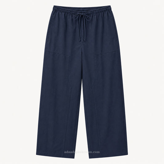 Drawstring Straight-Leg Trousers