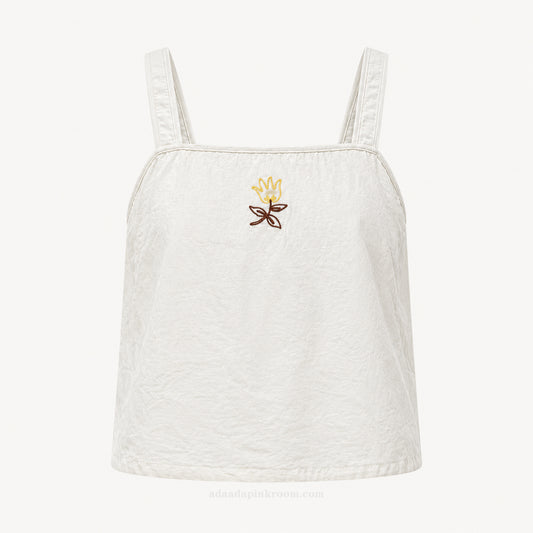 Embroidered Cropped Top
