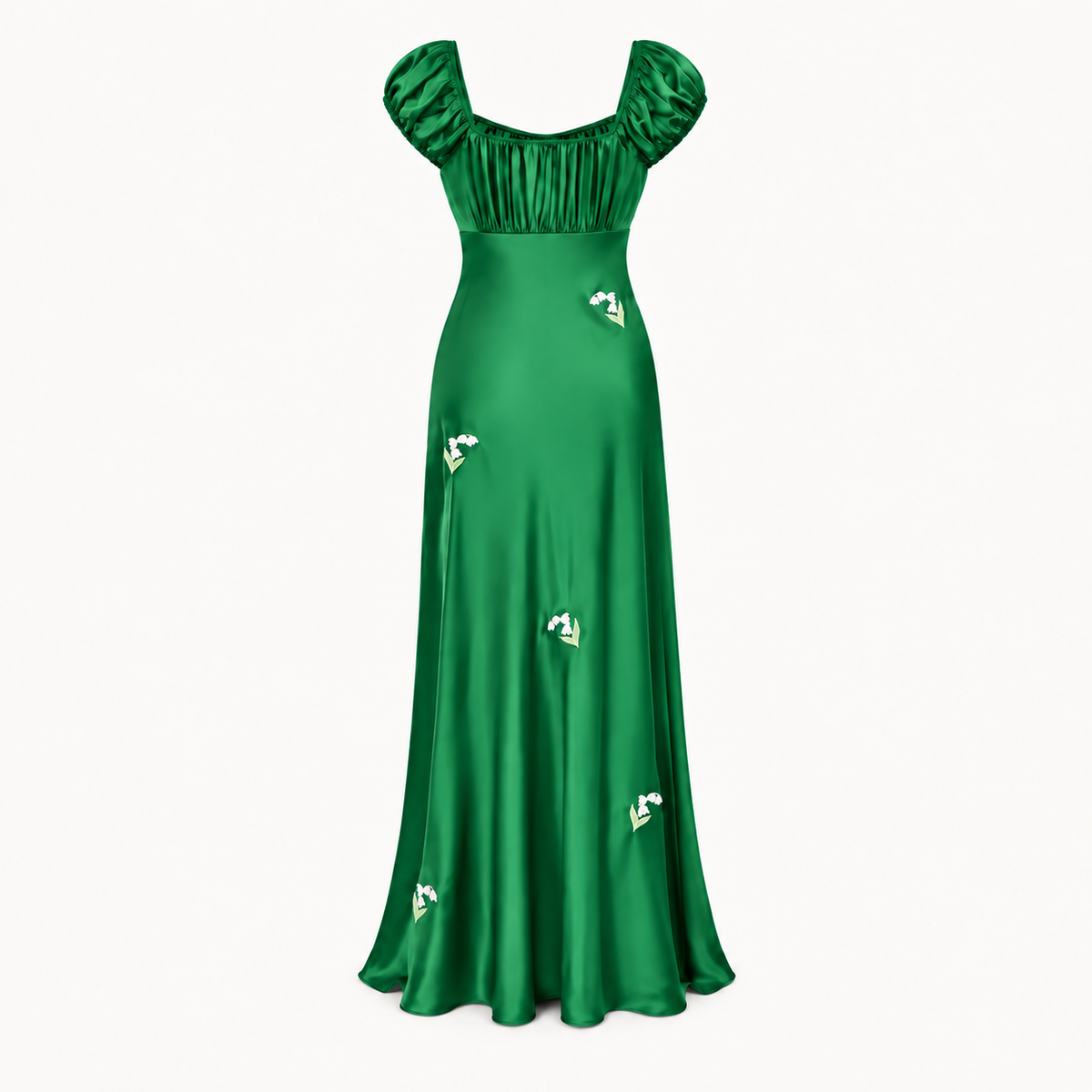 Lily Emerald Silk Maxi Dress
