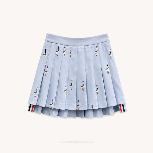 EMBROIDERED PLEATED SKIRT