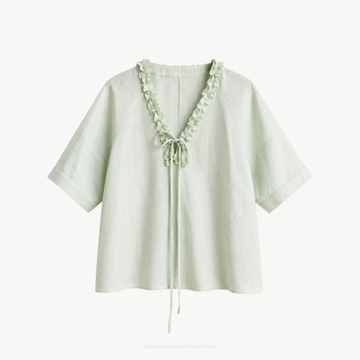 Ruffled Tie-Neck Top