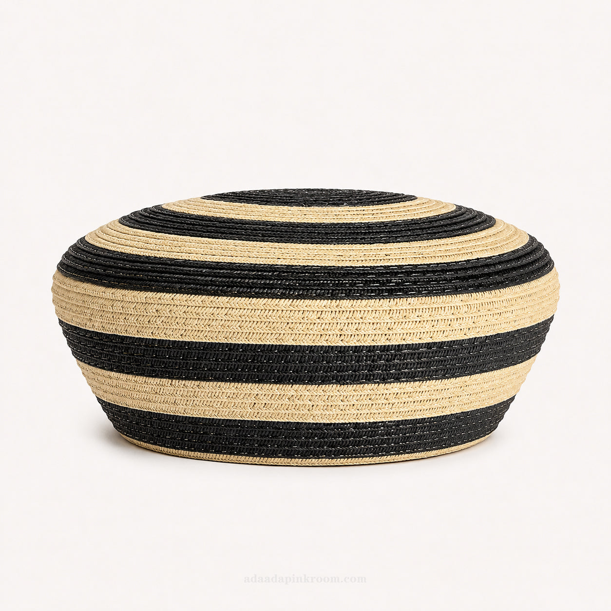 Striped Raffia Pillbox Hat